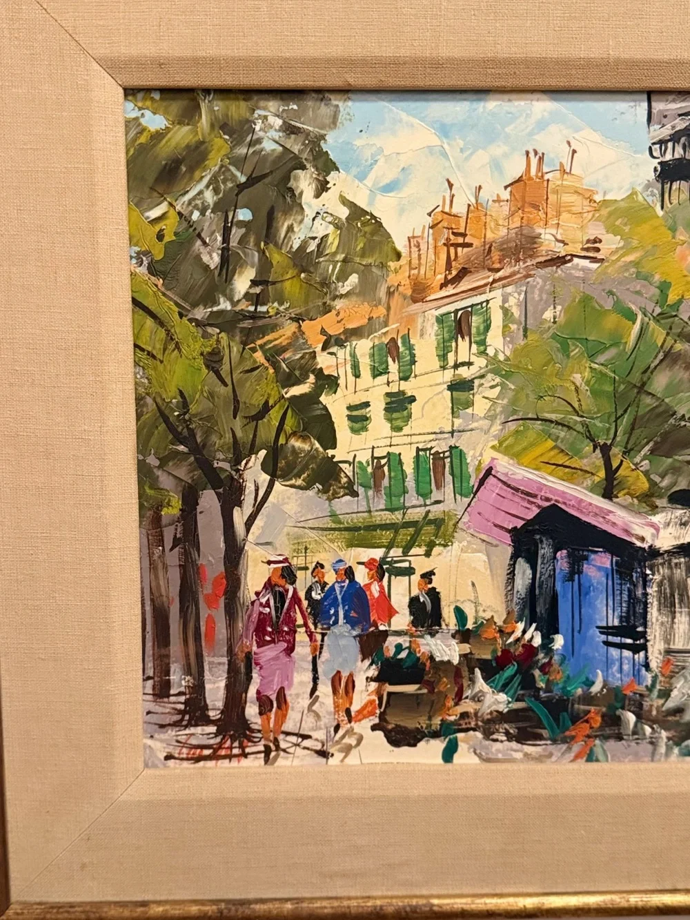 Framed Impressionist Cityscape Painting - Multicolor - Picture 3 of 6